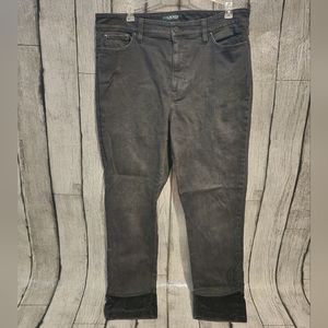 Lauren‎ Ralph Lauren Black Denim with Embroidered Accents